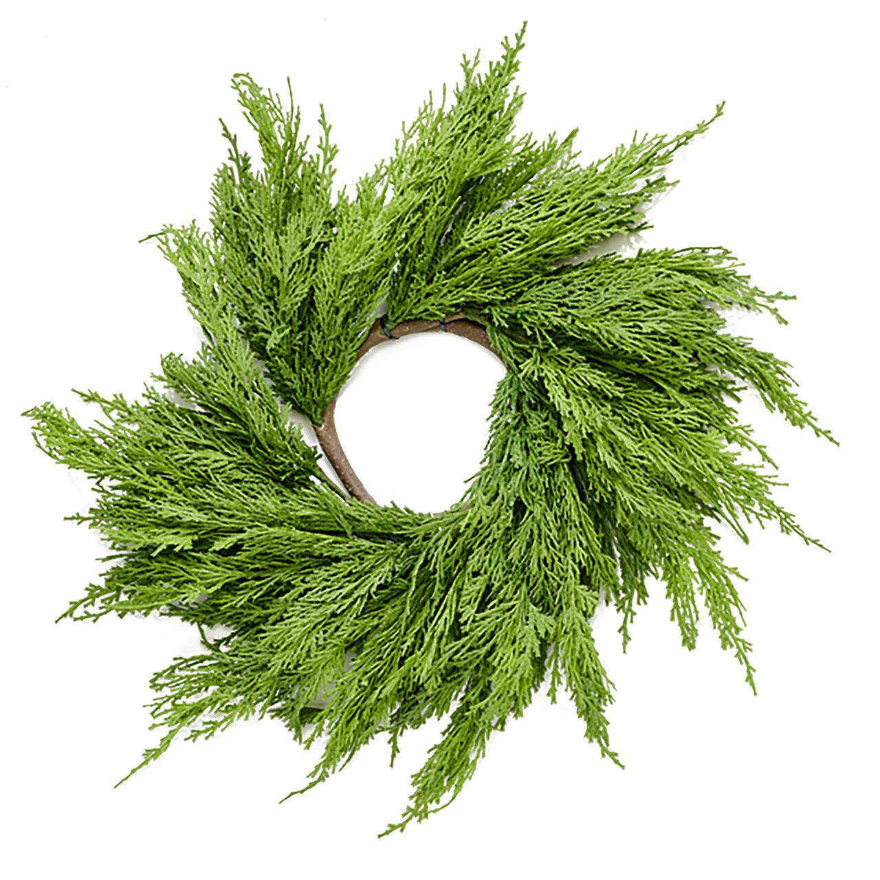 Green Artificial Christmas Cypress Centerpiece Wreath
